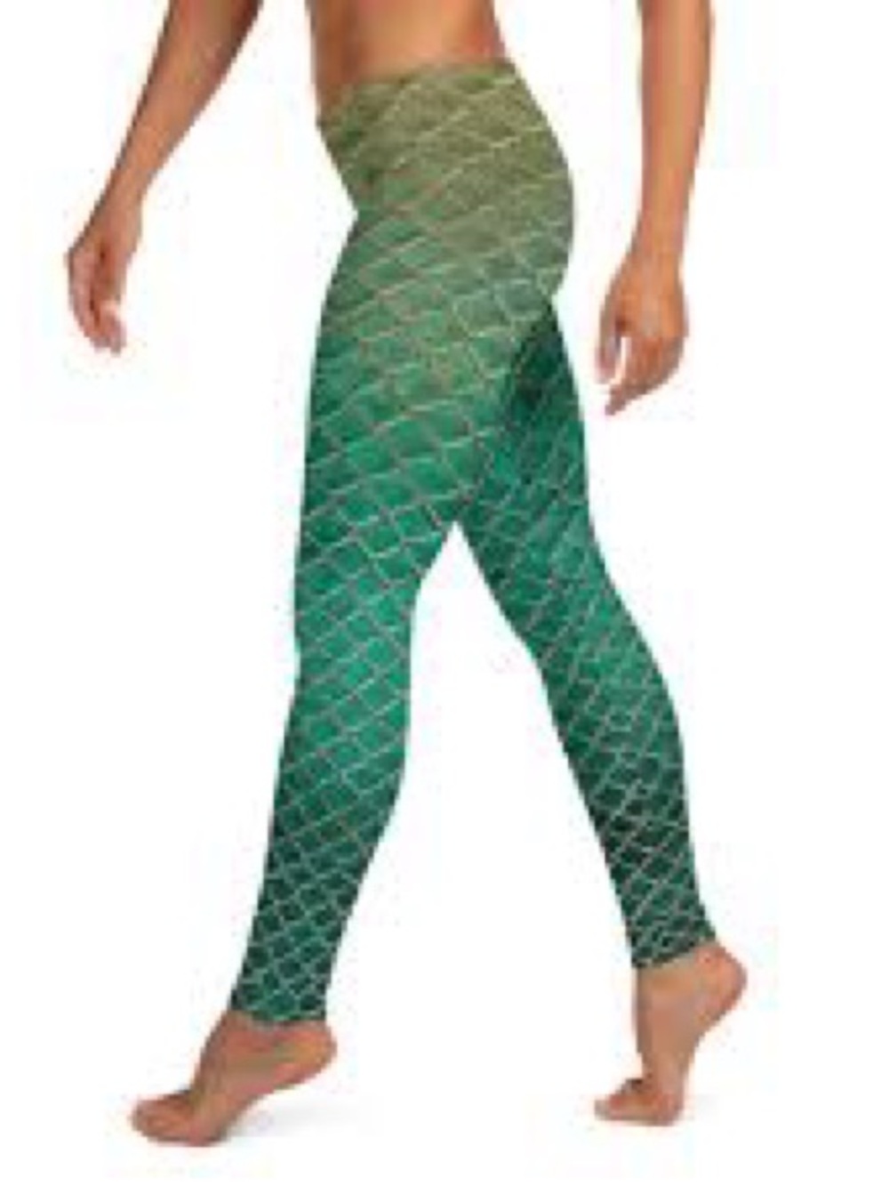 Women’s Mint Green Scallop Pattern Leggings